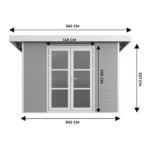 Abri de jardin composite SINTRA 9 m² gris clair – Moderne et résistant – Image 2