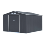 Abri de jardin en acier galvanisé gris 12,5 m² – Résistance longue durée